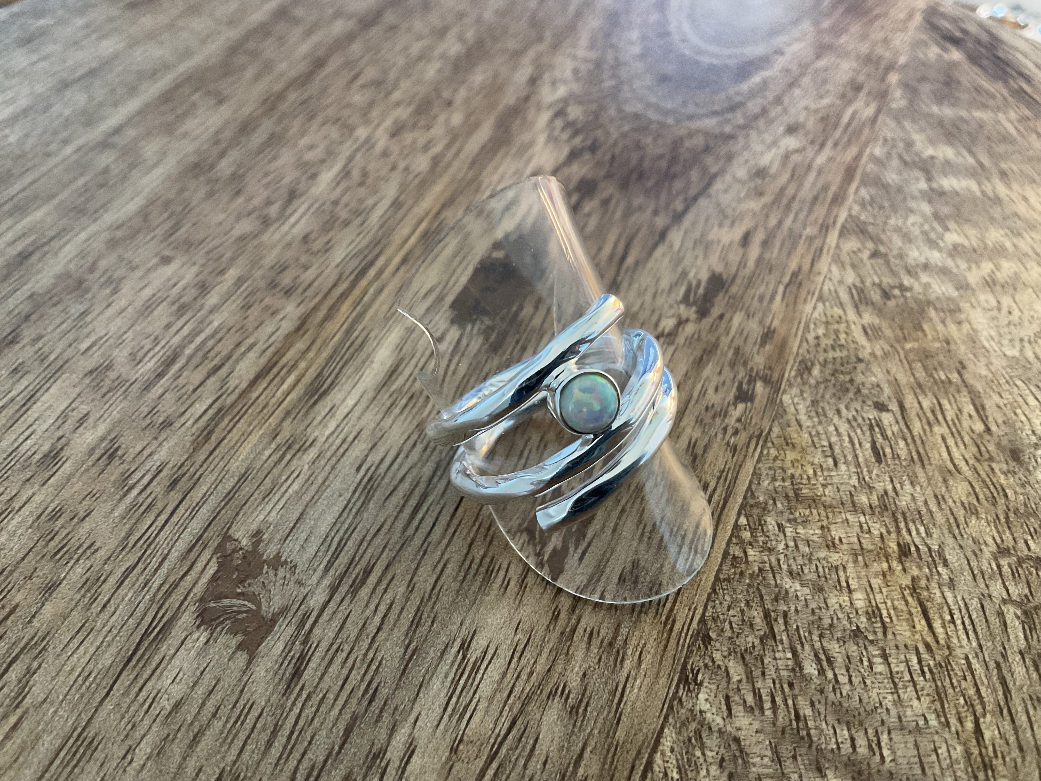 Opal Stone Set Ring - Click Image to Close